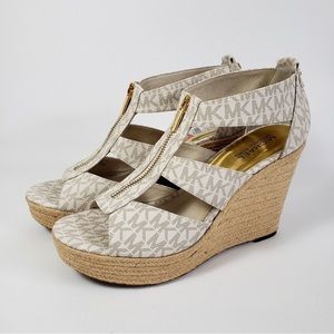 Michael Kors Damita Logo Wedge Sandals